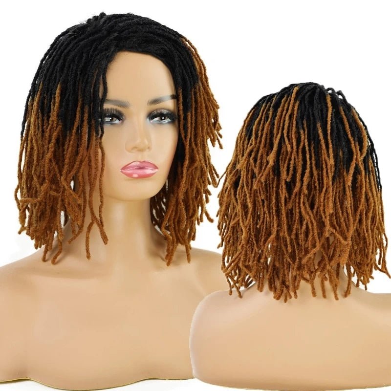 10" Braided Wigs Afro Bob Wig Synthetic Dreadlock Wigs Short Curly - Free Delivery Worldwide only at Flexi Africa