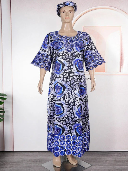 3XL 4XL Plus Size African Dresses Elegant Women Wedding Party Traditional Evening Gown Dashiki Print Outfits Africa Clothes Robe - Free Delivery Worldwide only at Flexi Africa