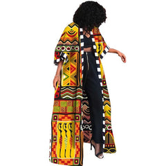 Stylish Dashiki Print Long Shirt Cardigan Coat Dress for Women - Perfect for Autumn and Winter - Free Delivery Worldwide only at Flexi Africa