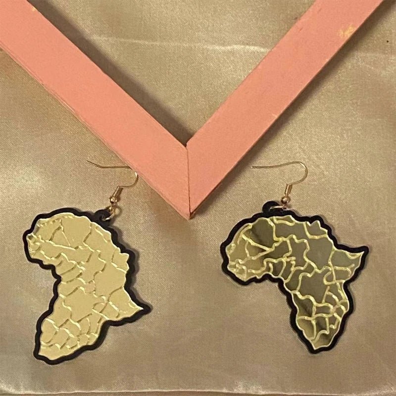 Africa Map Drop Earring Vintage Acrylic Map Dangle Earring Exaggerate Style Earring Jewelry - Free Delivery Worldwide only at Flexi Africa