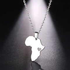 Africa Map Gold Pendant Necklace 45cm Stainless Steel Engagement Jewelry - Free Delivery Worldwide only at Flexi Africa