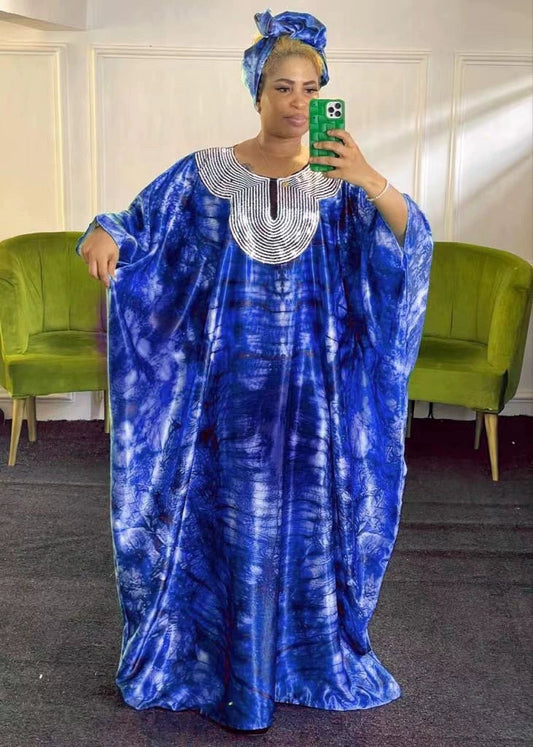 Africa Women Loose Robe Dress With Head Scarf - Free Delivery Worldwide only at Flexi Africa