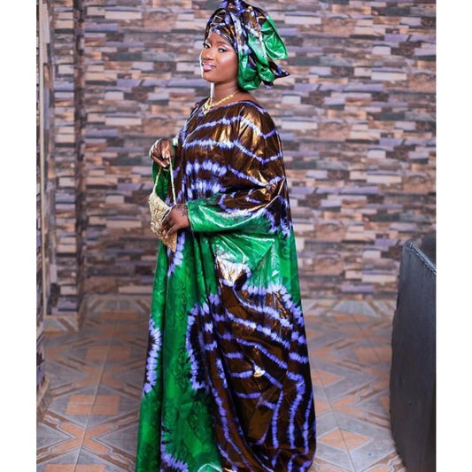 Traditional African Plus - Size Wedding and Party Dresses - Riche Dashiki Bride Print Robes - Free Delivery Worldwide only at Flexi Africa