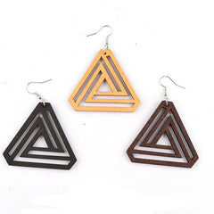 African Laser Cut Wooden Drop Earrings – Mix & Match Shapes Available - Free Delivery Worldwide only at Flexi Africa