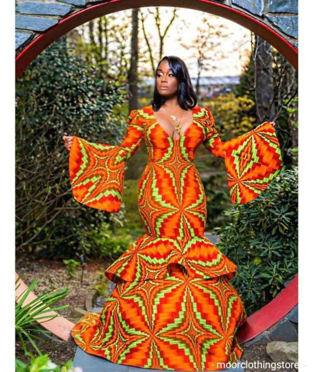 African mermaid dress, Ankara gown African maxi mermaid gown, African prom dress African print dress Ankara gown, African floor length dress - Flexi Africa - Free Delivery Worldwide only at www.flexiafrica.com