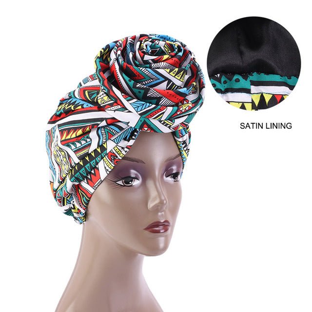 African Print Stretch Bandana Head Wrap Floral Ankara Dashiki Women - Flexi Africa offers Free Delivery Worldwide - Vibrant