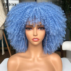 Afro Kinky Wig 14" with Bangs for Black Women - Perfect for Cosplay and Natural Hair Looks - Free Delivery Worldwide only at Flexi Africa