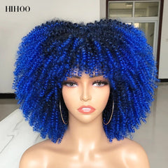 Afro Kinky Wig 14" with Bangs for Black Women - Perfect for Cosplay and Natural Hair Looks - Free Delivery Worldwide only at Flexi Africa