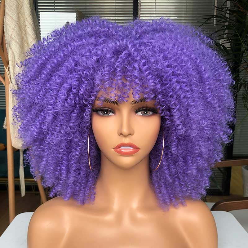 Afro Kinky Wig 14" with Bangs for Black Women - Perfect for Cosplay and Natural Hair Looks - Free Delivery Worldwide only at Flexi Africa