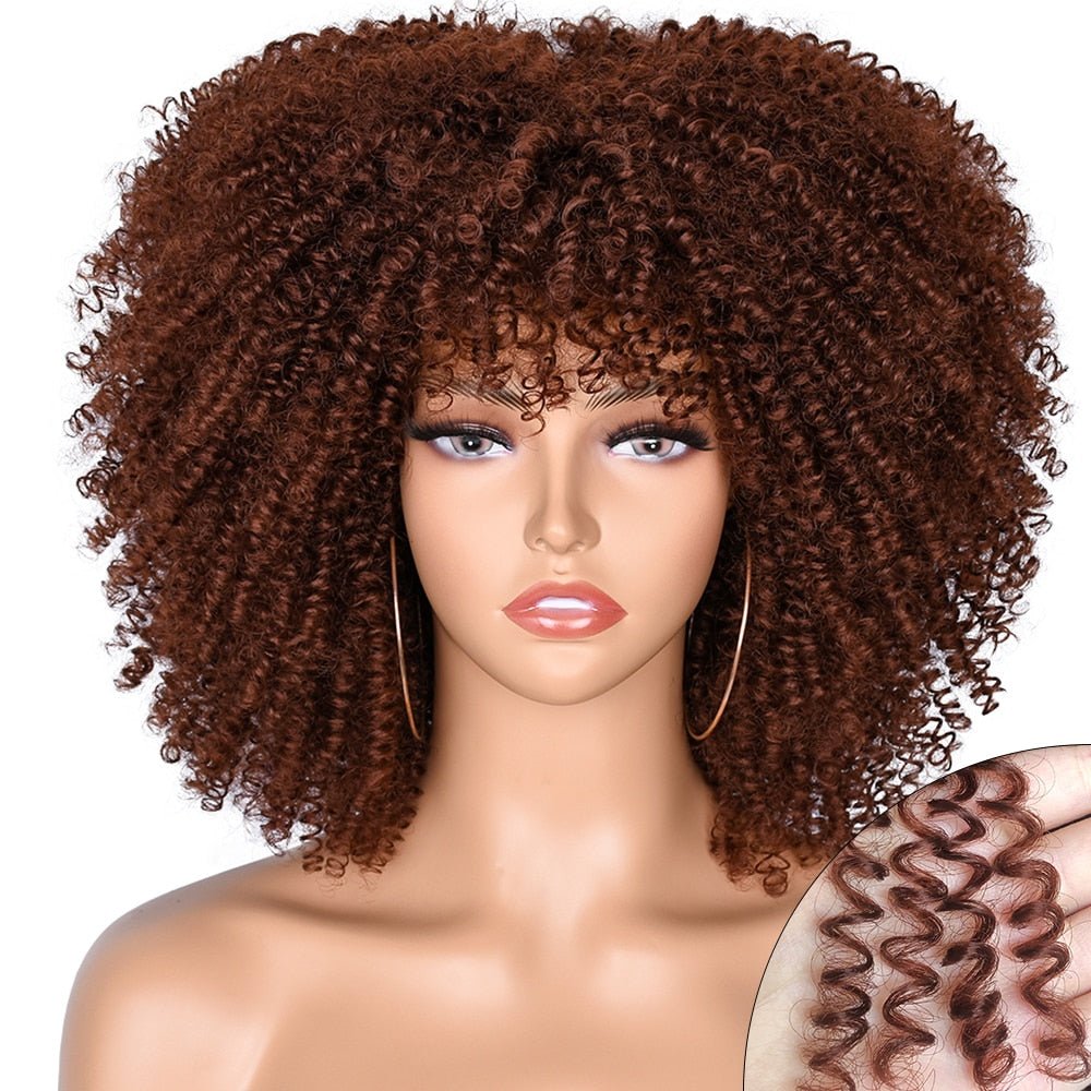 Afro Kinky Wig 14" with Bangs for Black Women - Perfect for Cosplay and Natural Hair Looks - Free Delivery Worldwide only at Flexi Africa