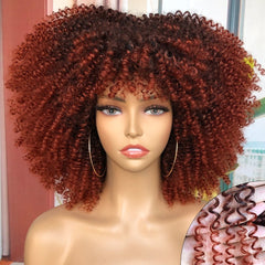 Afro Kinky Wig 14" with Bangs for Black Women - Perfect for Cosplay and Natural Hair Looks - Free Delivery Worldwide