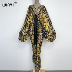 Bohemian Elegance: Silk Rayon Maxi Beach Dress with Hand-Rolled Feel - Flexi Africa - Free Delivery www.flexiafrica.com