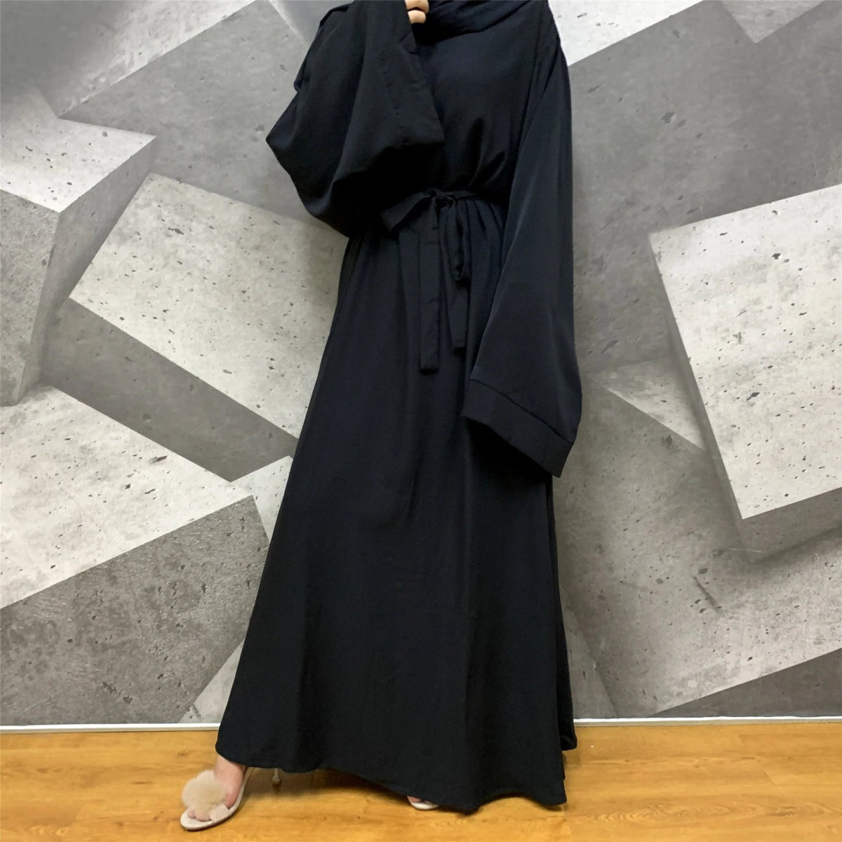 Chic and Modest: Muslim Fashion Hijab Dubai Abaya Long Dresses with Sashes for Women - Free Delivery Worldwide only at Flexi Africa