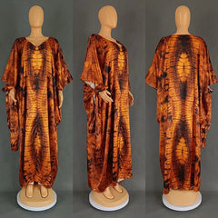 Chic Plus-Size African Dashiki Abaya Maxi Dress: Ankara Inspired Fashion for Spring and Autumn - Flexi Africa - FREE POST