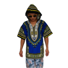 Dashiki-Inspired Hoodies: Relaxed Fit, Authentic African Dashiki Fabric, 100% Cotton, Unisex Fashion Kimono Hooded Attire