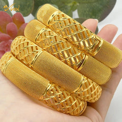 Designer African Bracelet: 24K Gold-Colored Bangles for Women, Luxury Wedding Jewelry - Flexi Africa - www.flexiafrica.com