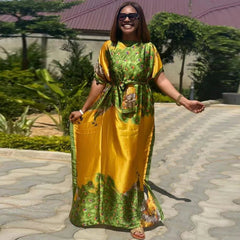 Dress Length:140cm Bust:160cm African Dashiki New Fashion Design long dress oversized Famous Brand Loose For Lady/women - Free Delivery Worldwide only at Flexi Africa