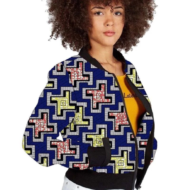 Elegant African-Inspired Women's Bomber Jacket: Colorful Statement Piece for Stylish Comfort - Flexi Africa - Flexi Africa offers Free Delivery Worldwide - Vibrant African traditional clothing showcasing bold prints and intricate designs