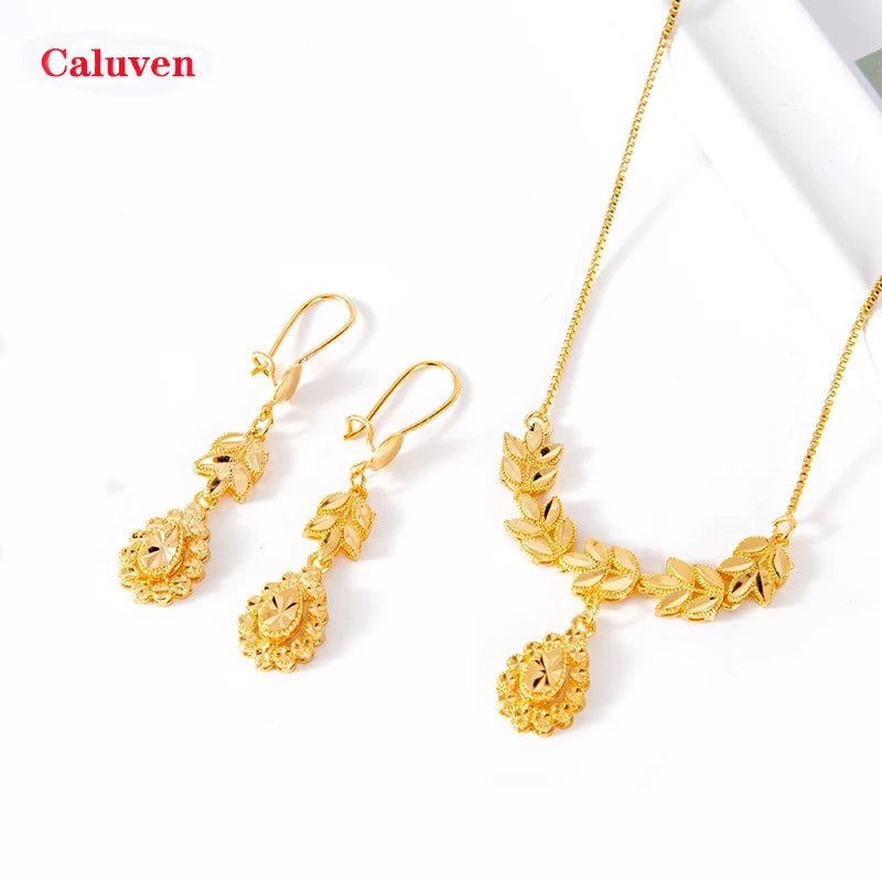 Ethiopian Heart Necklace & Earrings for Women - Elegant Bridal Dowry Jewelry - Free Delivery Worldwide only at Flexi Africa