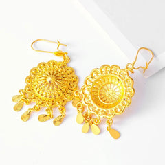 Gold - Tone Earrings for Women & Girls – Middle Eastern, Arabic, and African Ethnic Ornament - Free Delivery Worldwide only at Flexi Africa