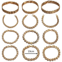 Gold - Tone Wide Bangle Bracelet for Women – African Ethiopian - Inspired Hand Chain Jewelry - Free Delivery Worldwide only at Flexi Africa