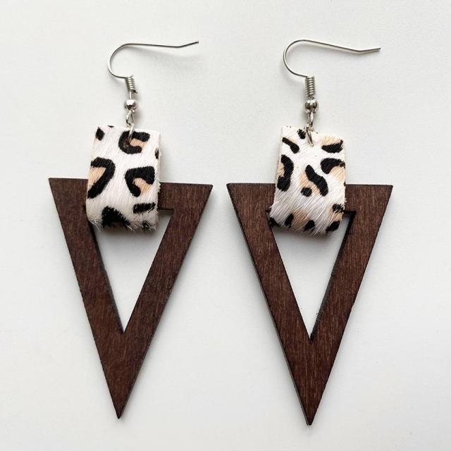 Handmade Zinc Alloy Geometric Wood Earrings - Trendy African Jewelry for Women - Flexi Africa - Flexi Africa offers Free Delivery Worldwide - Vibrant African traditional clothing showcasing bold prints and intricate designs