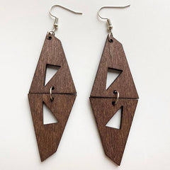 Handmade Zinc Alloy Geometric Wood Earrings - Trendy African Jewelry for Women - Flexi Africa offers Free Delivery Worldwide