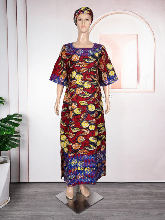 H&D New African Dresses For Women Embroidery Bazin Floral Boho Dresses Ankara Rich Long Robes Tradition Party Wedding Ramadan - Free Delivery Worldwide only at Flexi Africa