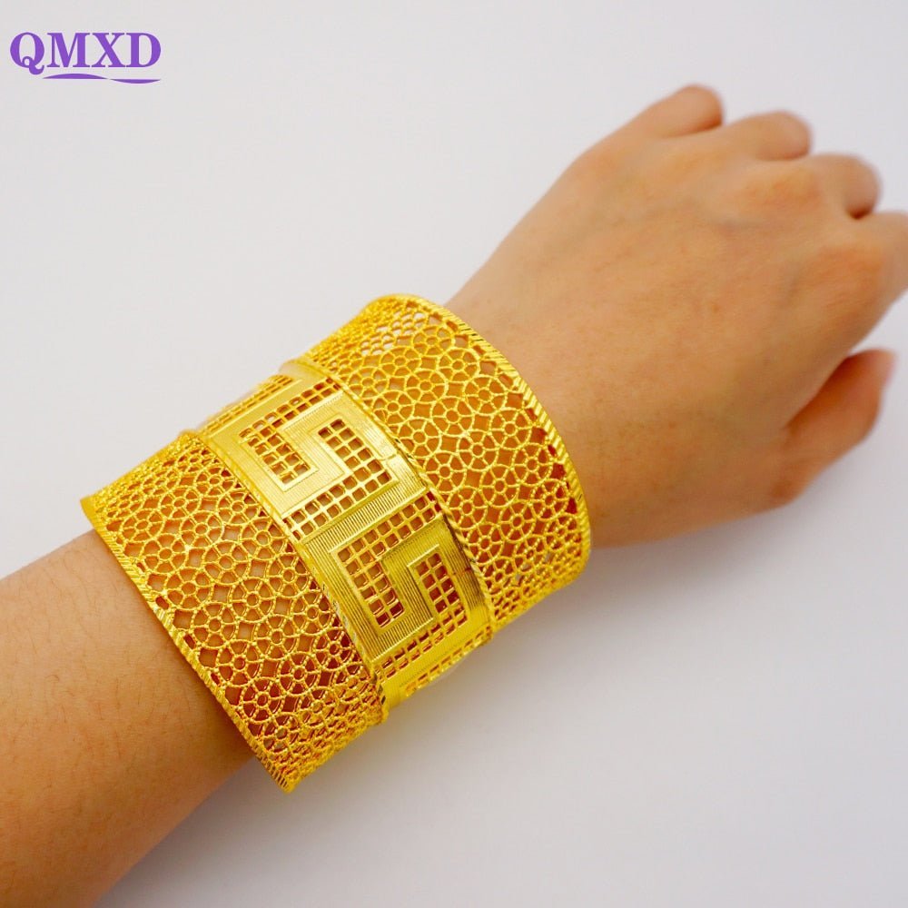 Luxury Female Big Gold Color Bangles: Elegant Bracelets for Weddings and Special Occasions - Flexi Africa FREE POST