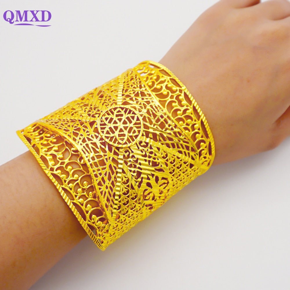 Luxury Female Big Gold Color Bangles: Elegant Bracelets for Weddings and Special Occasions - Flexi Africa FREE POST