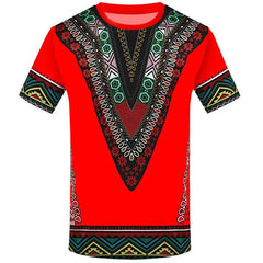 Men's T-Shirts 3D Printing Ethnic African Clothing Round Neck Shirts - Free Delivery Worldwide only at Flexi Africa