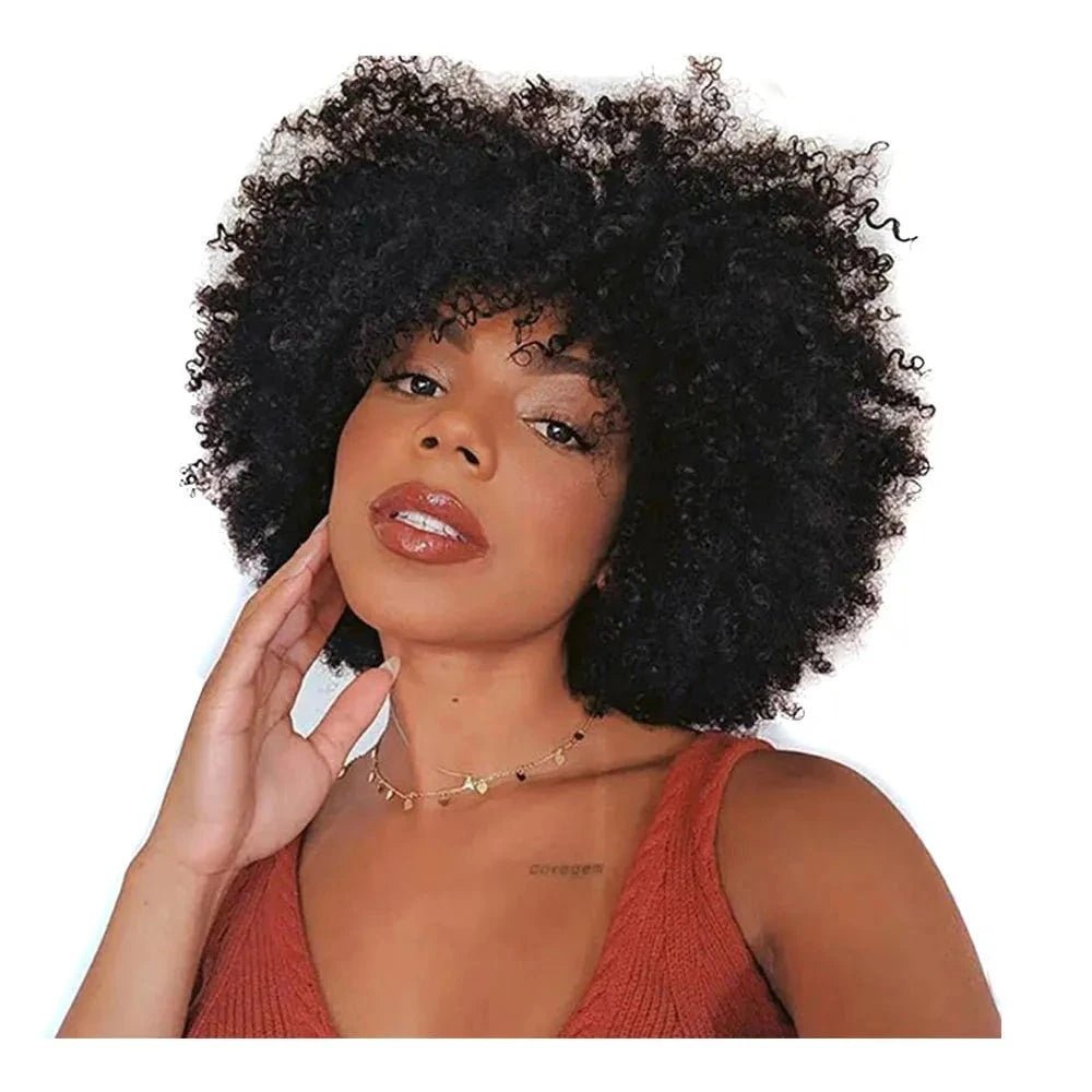 Natural Black Afro Kinky Curly Wig: Short Pixie Style for Black Women - Flexi Africa - Flexi Africa offers Free Delivery Worldwide - Vibrant African traditional clothing showcasing bold prints and intricate designs