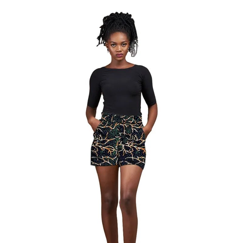 Nigerian Pattern Print Women's Hot Shorts: Stylish African Fashion Breeches - Flexi Africa Free Delivery www.flexiafrica.com