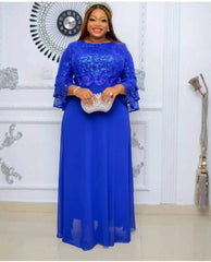 Plus Size African Party Dresses for Women 2025 New Fashion Dashiki Ankara Lace Wedding Gowns Elegant Turkey Muslim Maxi Dress - Free Delivery Worldwide only at Flexi Africa