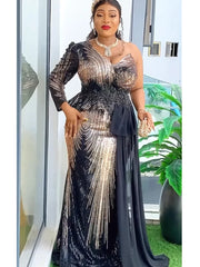 Plus Size African Sequin Evening Dress for Women – Fashionable Dashiki & Ankara Long Party Robes - Free Delivery Worldwide only at Flexi Africa