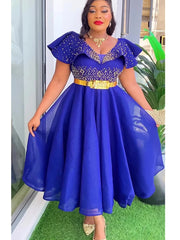 Plus Size African Wedding Party Dresses for Women 2024 New Dashiki Ankara Evening Gown Elegant Turkey Outfit Robe Africa Clothes - Free Delivery Worldwide only at Flexi Africa