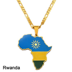 Showcase Your African Roots with Our Hip-hop Africa Map Pendant Necklace - Flexi Africa - Free Delivery Worldwide