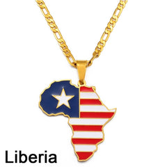 Showcase Your African Roots with Our Hip - hop Africa Map Pendant Necklace - Free Delivery Worldwide only at Flexi Africa