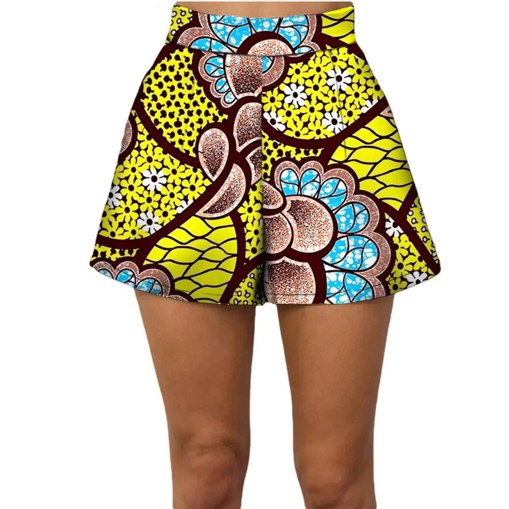 Summer Vibes: African Print Pattern Beach Shorts for Women, 100% Cotton - Flexi Africa - Free Delivery www.flexiafrica.com