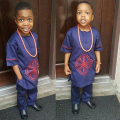 Traditional African Dashiki 2PC Set: Shirt and Pants in Authentic Style Flexi Africa - www.flexiafrica.com