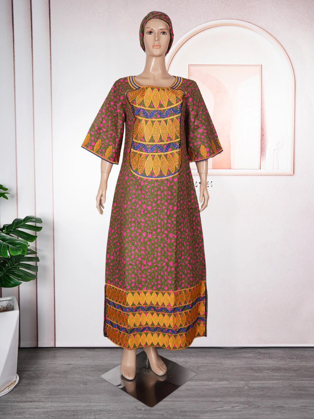 Traditional African Embroidered Dresses for Women: Perfect for Weddings and Special Occasions - Free Delivery Worldwide only at Flexi Africa