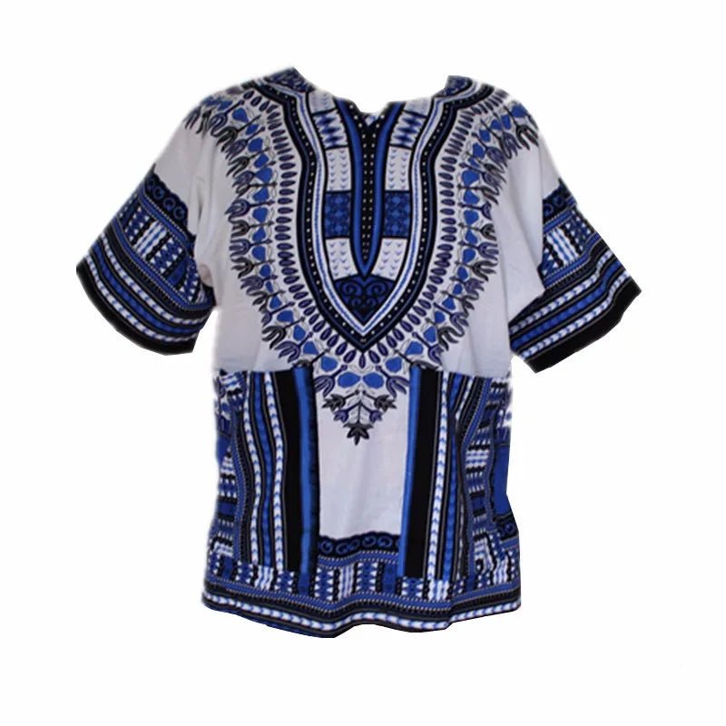 Unisex 100% Cotton Dashiki T-Shirts – Traditional African Print Fashion Design - Free Delivery Worldwide only at Flexi Africa