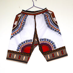 Colorful and Comfy: 100% Cotton African Dashiki Short Pants for Casual and Stylish Wear - Free Delivery Worldwide only